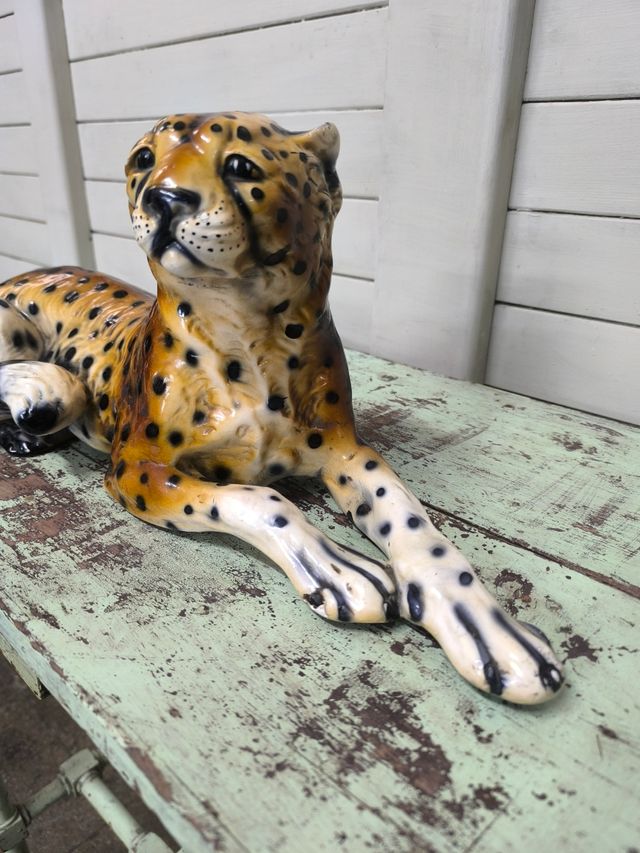 Leopardo de cerámica vintage