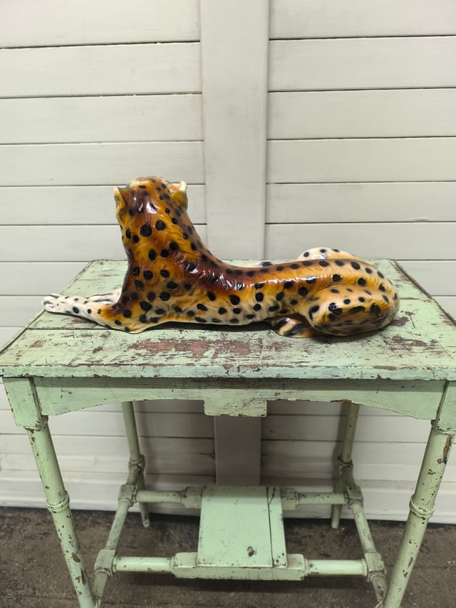Leopardo de cerámica vintage