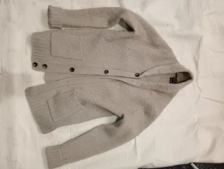 Cárdigan de punto beige hombre