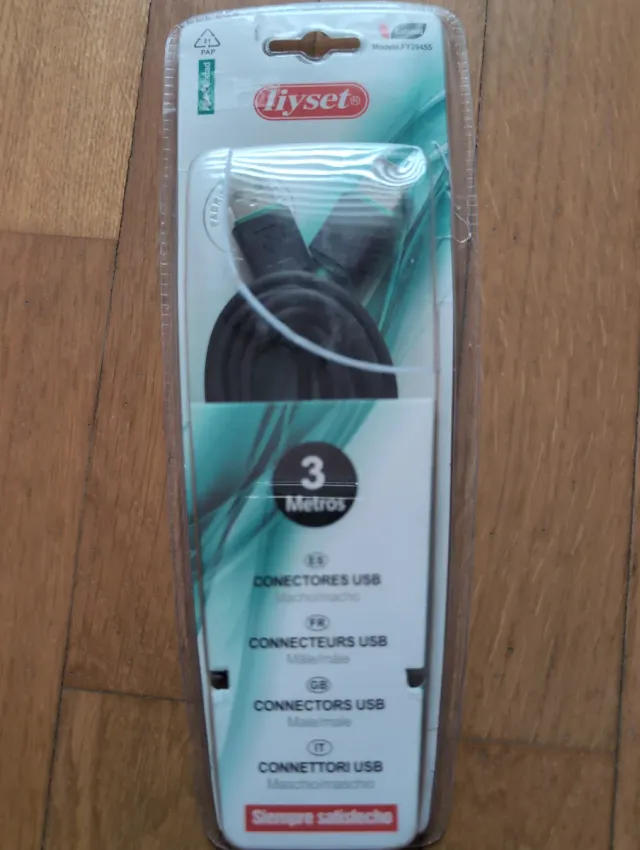 Cable USB Tiyset 3 Metros Macho-Macho