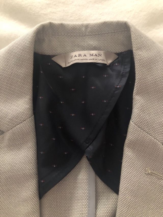 Blazer Zara Gris Claro Talla L
