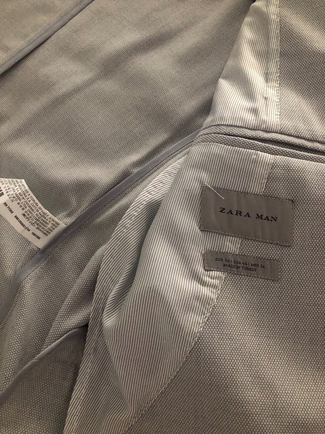 Blazer Zara Gris Claro Talla L