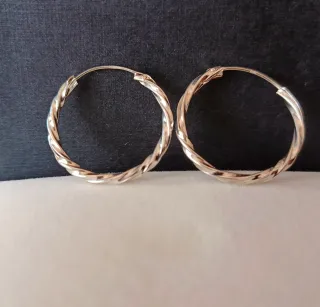 Pendientes Aros Plata Trenzados