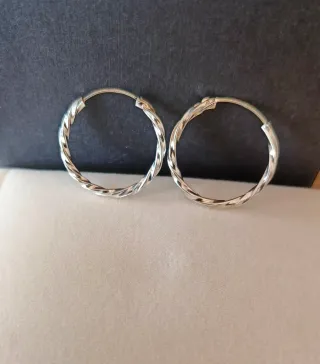 Pendientes Aros Plata Trenzados