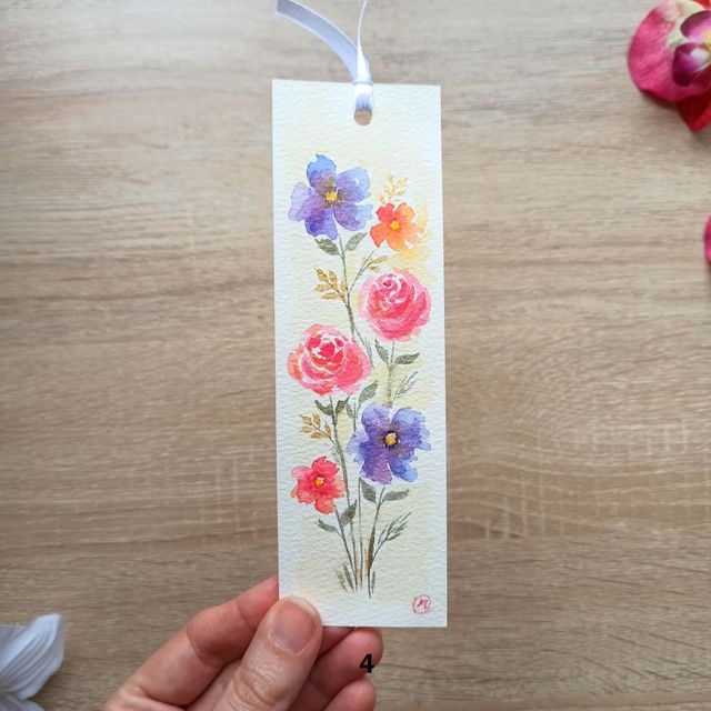 Marcapáginas acuarela pintados a mano - Unidad
