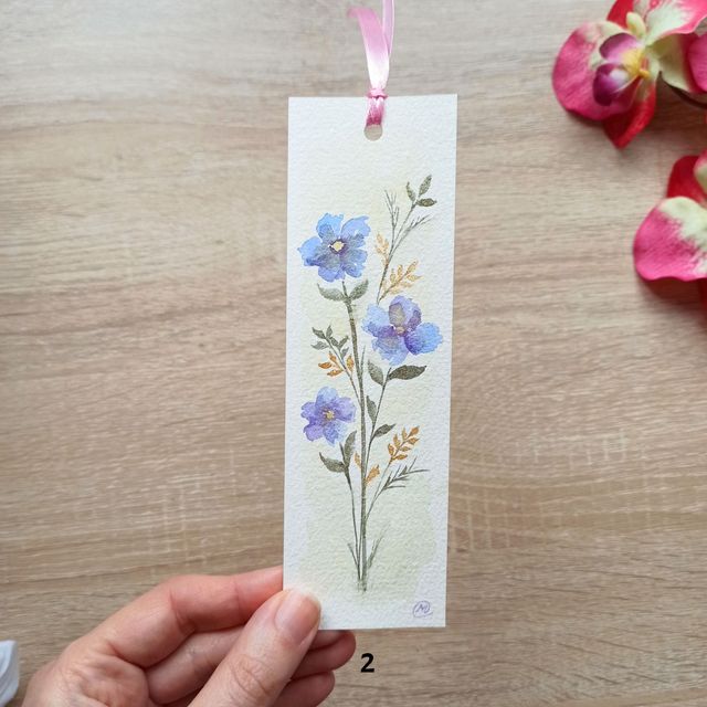 Marcapáginas acuarela pintados a mano - Unidad