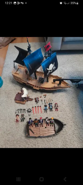 Barco corsario Playmobil + balsa pirata