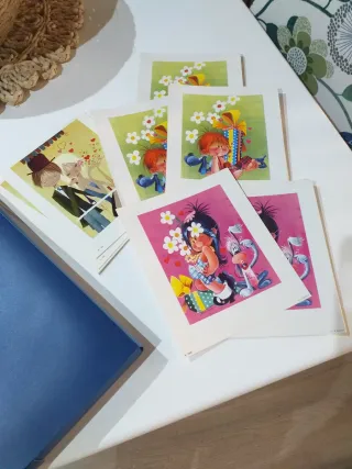 Set di cartoline illustrate vintage