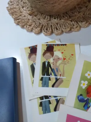 Set di cartoline illustrate vintage