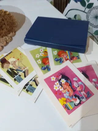 Set di cartoline illustrate vintage