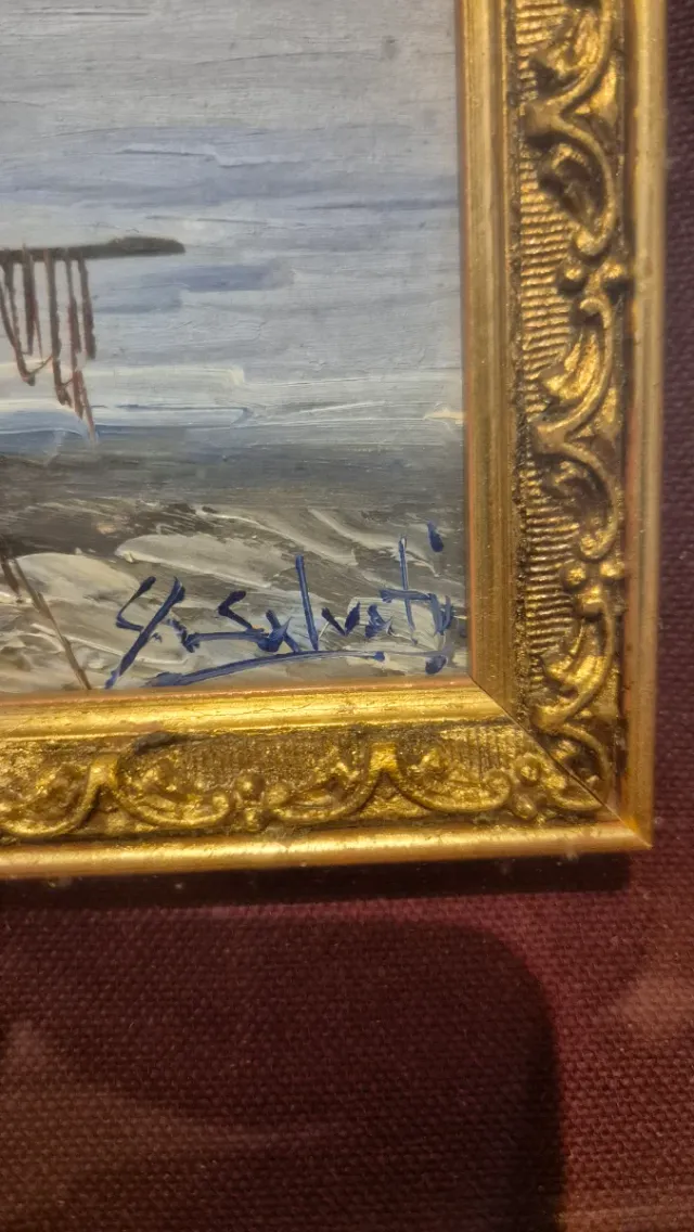 Dipinto a olio paesaggio marino