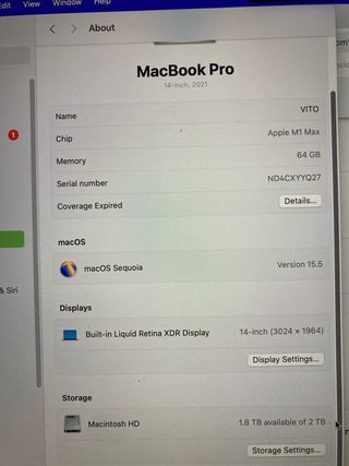 MacBook Pro 14 M1 Max 64GB 2TB