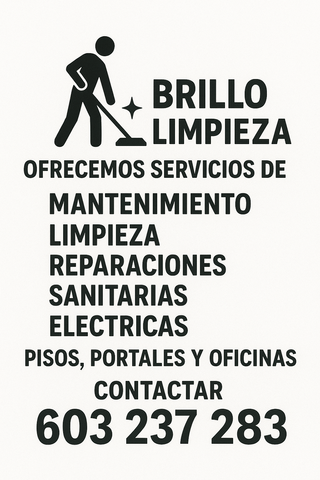 BRILLO Y LIMPIEZA EN TU PISO, OFICINA O PORTAL