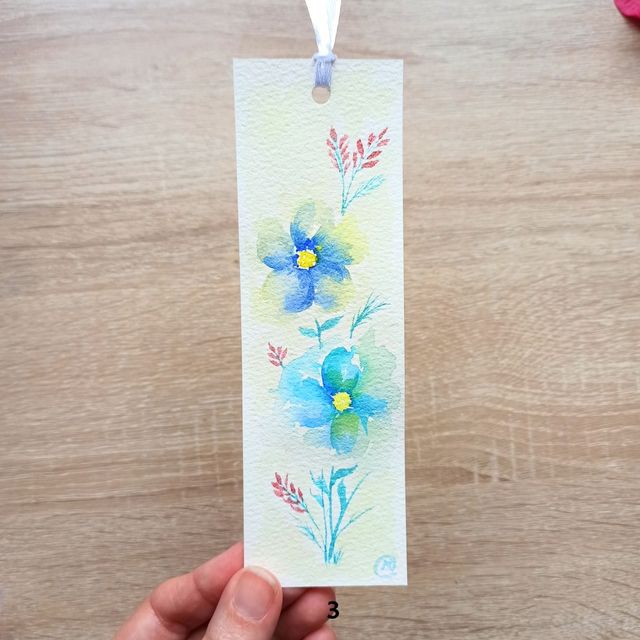 Marcapáginas acuarela pintados a mano - Unidad