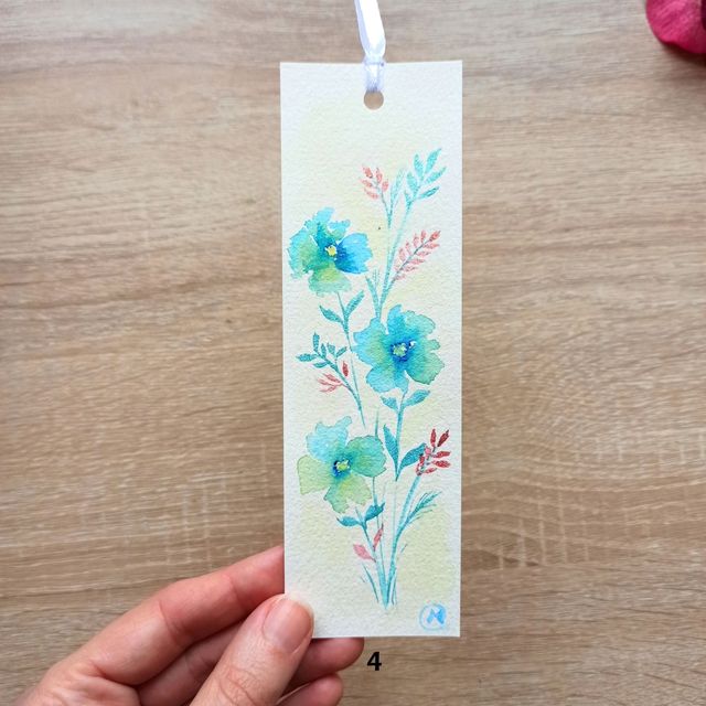 Marcapáginas acuarela pintados a mano - Unidad