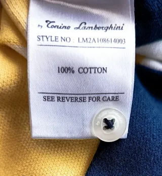 Polo Lamborghini Rayas Azul y Amarillo