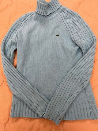 Jersey cuello alto Lacoste azul mujer