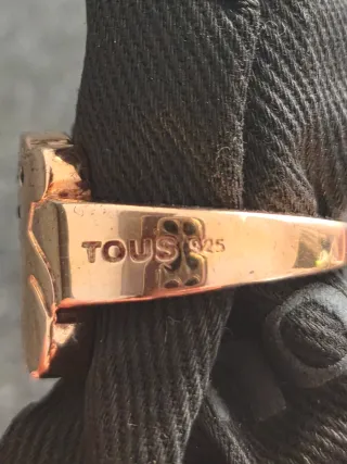 Anillo Tous Oso Plata Baño Oro