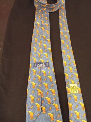 Corbata Hermes Azul y Amarilla