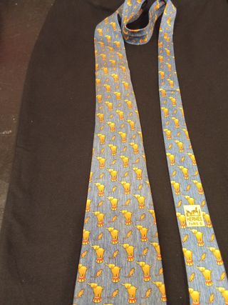 Corbata Hermes Azul y Amarilla