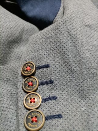 Americana El Ganso Talla 52 Gris Forro Rojo