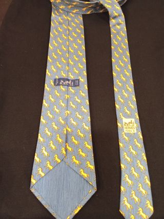 Corbata Hermes Unicornios Azul y Dorado