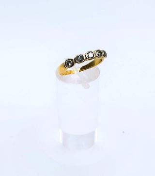 ANILLO 5 DIAMANTES ORO 18K