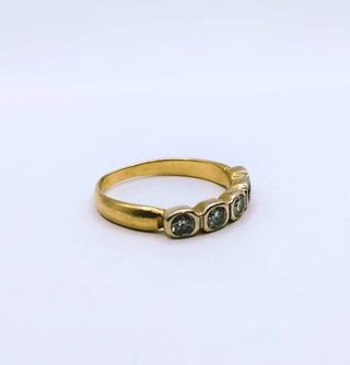 ANILLO 5 DIAMANTES ORO 18K