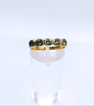 ANILLO 5 DIAMANTES ORO 18K