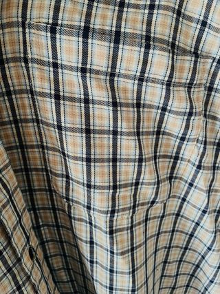 Camisa de vestir a cuadros beige y azul