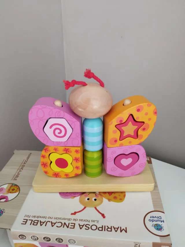 Mariposa Encajable Mundo Diver Juguete Madera