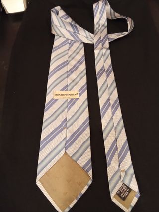 Corbata Emporio Armani Rayas Azul Blanco