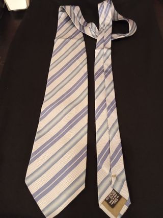 Corbata Emporio Armani Rayas Azul Blanco