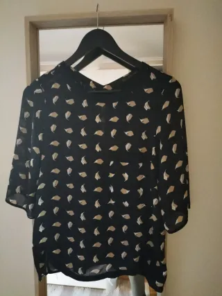 Blusa Zara manga francesa estampada