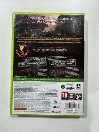 Metro Last Light Xbox 360 Edición Limitada PAL