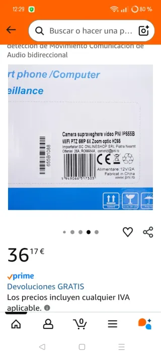 Cámara WiFi Video Cámara