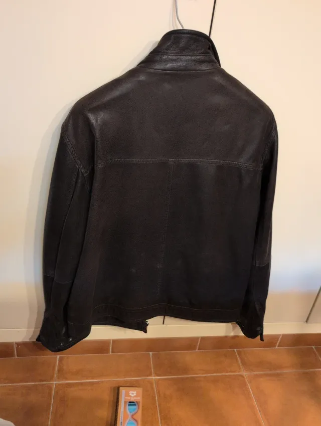 Cazadora de cuero marrón Talla L