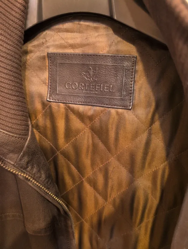 Cazadora de cuero marrón Talla L