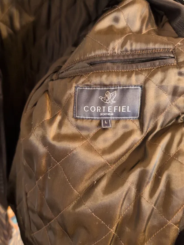 Cazadora de cuero marrón Talla L