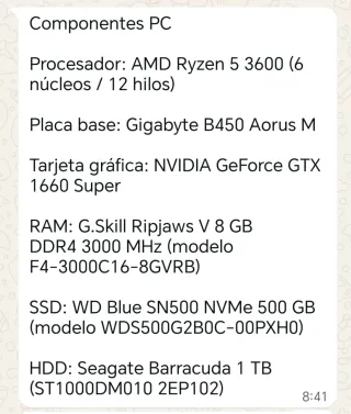 Ordenador Gaming Negro con Luces RGB