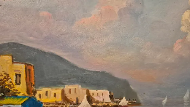 Dipinto a olio paesaggio marino