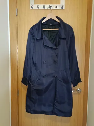 Gabardina azul mujer