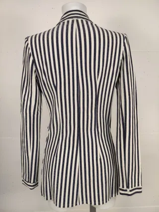Giacca elegante donna righe blu e bianche