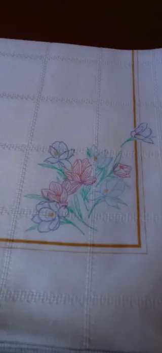 Tovaglia con 12 tovaglioli cotone vintage floreale