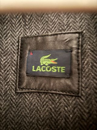 Chaqueta Cuero Negra Lacoste Talla L