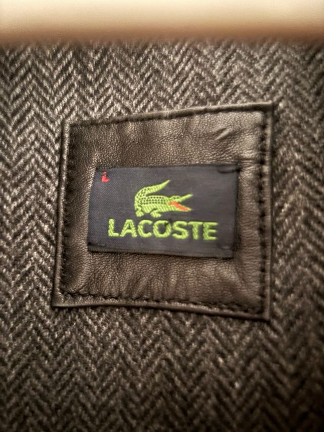 Chaqueta Cuero Negra Lacoste Talla L