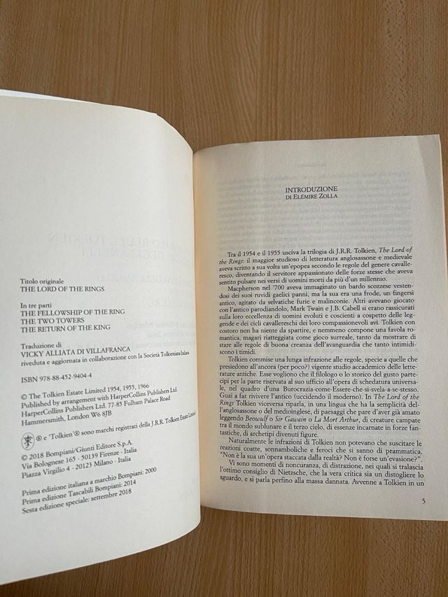 Tolkien Il Signore degli Anelli 2018 Bompiani