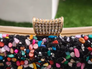 Bolso de fiesta negro multicolor