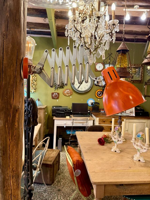 Lámpara Flexo Vintage Años 70 Naranja