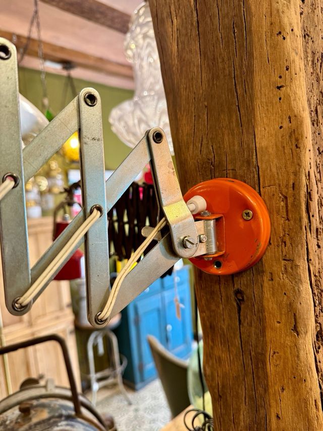 Lámpara Flexo Vintage Años 70 Naranja